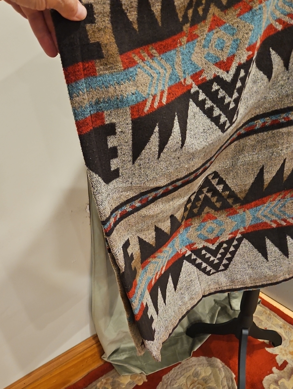 Women's Neutral Aztec Pattern Button-Front Coat - Picture 5 of 12